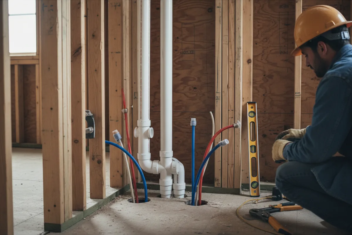 Drain and supply rough-in during Leak Detection in Thebes